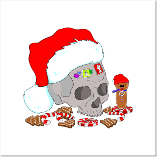 Xmas skull and Gingie Posters and Art